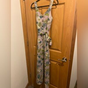 Monteau Purple and Green dress with Floral Print